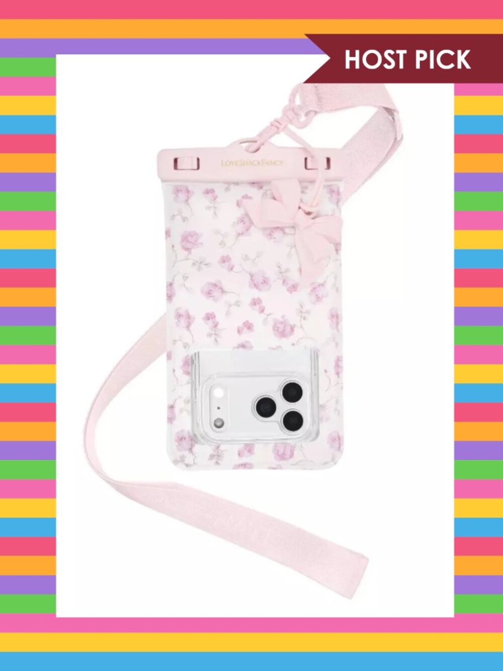 LoveShackFancy x Target – Case-Mate Ribbon Rosa Flora Waterproof Floating Pouch